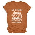Detailed flat lay of burnt orange crew neck t-shirt with funny white graphic text - Burnt Orange (White Font)