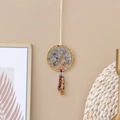 Décoration Arbre de Vie fait main avec pierres naturelles colorées et fil métallique doré - Style Pierre Naturelle Fluorine Colorée