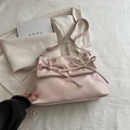 Bolso tote rosa de cuero PU con lazos decorativos y letras FASHION & BAGS - Rosa