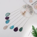 Tree of Life dream catcher wall hanging with natural agate slices and green crystals - Seven Chakra Agate