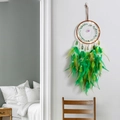 Acchiappasogni verde fatto a mano con luci LED per decorazione murale stile boho - Con Luce / Verde