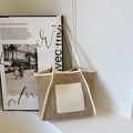 Borsa tote in paglia intrecciata con finiture in pelle color crema per donna - Bianco
