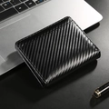 Portefeuille noir fin en fibre de carbone pour hommes avec protection RFID sur PC - Noir