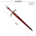 Épée d'elfe noir de 120cm en PU pour cosplay avec design rouge et noir élégant - Épée Longue Rouge (HN15023)