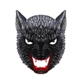 Realistisch wolfmasker met zilveren textuur en bloederige tanden voor Halloween - Schuim Bloederige Tanden Wolf / Zwart en Grijs
