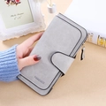Cartera larga gris para mujer en tejido esmerilado con texto Forever y hebilla - Gris