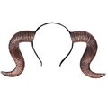 Gotisches Stirnband mit gebogenen Widderhörnern für Halloween und Cosplay Kostüme - Bronze