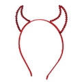 Diadema de cuernos de diablo con diamantes de imitación rojos para Halloween y cosplay - Diadema de Cuernos de Diablo Rojos con Strass (UJ18237)