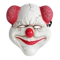 Creepy 3D PU clown mask with red hair and vintage texture for Halloween cosplay parties - One Size / Smiling Joker Red