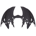 Cosplay dragon wings in black with textured cutout details for party costume decor - Black