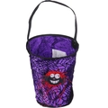 Cesta de dulces de Halloween morada con patrón de telaraña y detalle de araña de felpa - Talla única / Bolsa de Tela Morada (HG12051)
