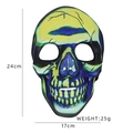 Colorful skull mask in yellow and blue with crackle patterns, 24x17cm Halloween decor - Green Skull (Colorful Crack Style)