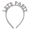 Diadema de lentejuelas plateadas Let's Party con tela lavanda para fiesta de Año Nuevo - Talla única / Plateado (LET'S PARTY)