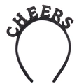 Diadema Cheers negra con purpurina para fiestas de Año Nuevo y accesorios festivos para pelo - Talla única / Negro (CHEERS)