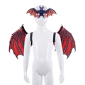 Halloween bat costume set with red and black wings and a matching vampire mask for cosplay - Kids Red Bat Set