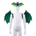 Halloween bat costume set with blue mask and green wings on a white mannequin - Adult Green Bat Set