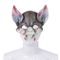 Detailed view of scary vampire bat mask with fangs and ears for Halloween costume - Adult Bat Mask