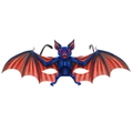 Detailed view of blue bat wings eyeglass mask for Halloween costume parties - Kids Red Bat Glasses