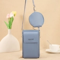 Bolso bandolera para móvil azul Morandi y monedero redondo con correa ajustable - Azul
