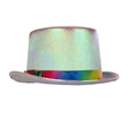 Metallischer Zylinder mit irisierendem Finish und Regenbogenband für Festivalpartys - Phantomrosa