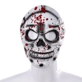 Realistische 3D Halloween Totenkopf Maske mit Blutspritzern für gruselige Kostümpartys - Blutige weiße Vollgesichtsskelettmaske (HN16014)