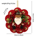 Dettagli ghirlanda natalizia con Babbo Natale di peluche e petali rossi in tessuto-non-tessuto - L2-1 Statuetta Fiore Decorazione da Parete Stile Babbo Natale
