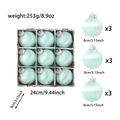Specifiche dimensionali per palline di Natale in seta azzurra da 8 cm set da 9 - Blu lago