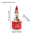 Papá Noel bailarín de peluche 50cm con lentejuelas rojas, vista de dimensiones del producto - Estilo Musical Rojo