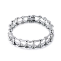 Polished silver stainless steel bracelet featuring a punk bicycle chain link design - Steel Color Chain