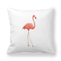 Detaillierte Textur aus dickem Pfirsichhautgewebe mit modernem geometrischem Flamingo - 45x45cm / Modern Geometrischer Low-Poly Flamingo Stil (11)