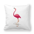Detailaufnahme von dickem Pfirsichhaut-Stoff und lebhaftem Flamingo-Druck auf Kissenbezug - 45x45cm / Eleganter Rosa Illustration Flamingo Stil (6)