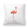 Kissenbezug aus Pfirsichhaut mit Flamingo-Muster auf weißem Hintergrund - 45x45cm / Realistischer Rosa Flamingo Stil (4)