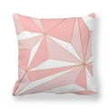 Modern marble texture cushion cover with pink white patterns and gold geometric lines - Pink White Marble Gold Line Geometric (11) / 18x18 Inch