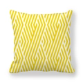 Detailed close-up of yellow and white geometric pattern on peach skin fabric pillowcase - 18x18 Inch / Yellow 9-Abstract Lines