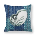 Federa decorativa nautilus oceano blu in tessuto pelle di pesca di alta qualità - Motivo Nautilus (3)