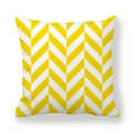 Fodera per cuscino gialla in pelle di pesca con motivo geometrico moderno a zigzag - 45x45 cm / Giallo 4-Chevron