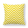 Square peach skin pillowcase with yellow and white geometric wave patterns on white background - 18x18 Inch / Yellow 2-Wave