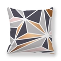 Moderner Kissenbezug mit geometrischem Muster in Grau Rosa und Bronze Dreiecken - Rosa Grau Bronze Dreieck (2) / 45x45 cm