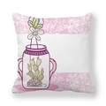 Cartoon cactus and flower glass bottle illustration on peach skin pillowcase - Pink Handle Bottle Cactus (11)