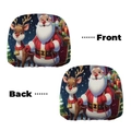 Christmas snowman themed car headrest cover with Santa and reindeer double-sided print - Classic Christmas Elements (Style 5)