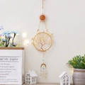 Bohemian gold tree of life wall hanging with natural yellow and pink crystal stones - Time Crystal Tree