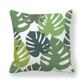 Tropical monstera leaf pattern throw pillow case with fresh green foliage on white base - Watercolor Monstera Leaf (1)