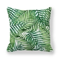 Square white peach skin pillowcase with green tropical palm leaves in watercolor style - Fresh Watercolor Palm Leaves (3)