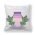 Pfirsichhaut-Kissenbezug mit Cartoon-Glasgefäß in Lila und grünem Kaktus-Design - Pink Violettes Einmachglas (3)