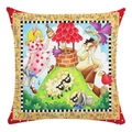 Detail of Jack and Jill nursery rhyme illustration on a soft decorative pillowcase - Jack and Jill Style (16) / 18x18 Inch