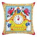 Cartoon mouse and cuckoo clock square pillowcase with red polka dot border decor - Hickory Dickory Dock Style (14) / 18x18 Inch