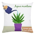 Dettaglio della federa con cactus che mostra la trama del tessuto e l'illustrazione - 45*45cm / Agave montana (6)