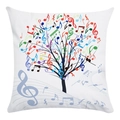 Macro detail of soft pillowcase featuring a colorful music tree and treble clef design - Treble Clef Music Tree Style (19)