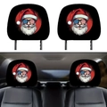 2-pack car headrest covers featuring Santa Claus wearing American flag sunglasses - Flag Glasses Santa (Style 11)