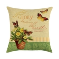 Linen pillow cover with butterfly floral design and Psalm 57:11 religious scripture - Psalm 57:11 Bible Verse Yellow Flower Butterfly
